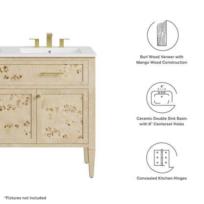 Modway Elysian 48 Inch Double Sink Wood Vanity
