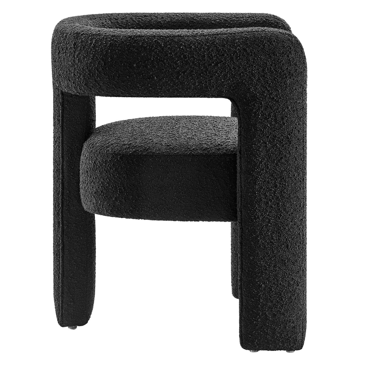 Kayla Boucle Upholstered Armchair in black boucle fabric, Modway accent chair with leg on Tampa Home & Garden Store