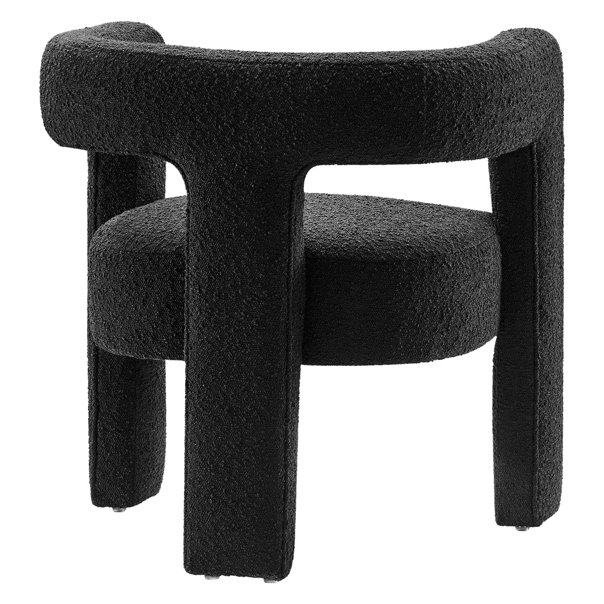 Kayla Boucle Upholstered Armchair by Modway, black boucle fabric accent chair with curved arms on Tampa Home & Garden Store