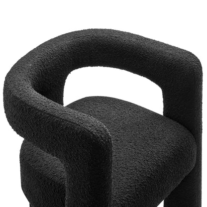 Kayla Boucle Upholstered Armchair in black boucle fabric, accent chair on Tampa Home & Garden Store