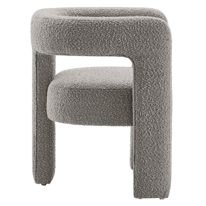 Kayla Boucle Upholstered Armchair gray boucle upholstery accent chair on Tampa Home & Garden Store