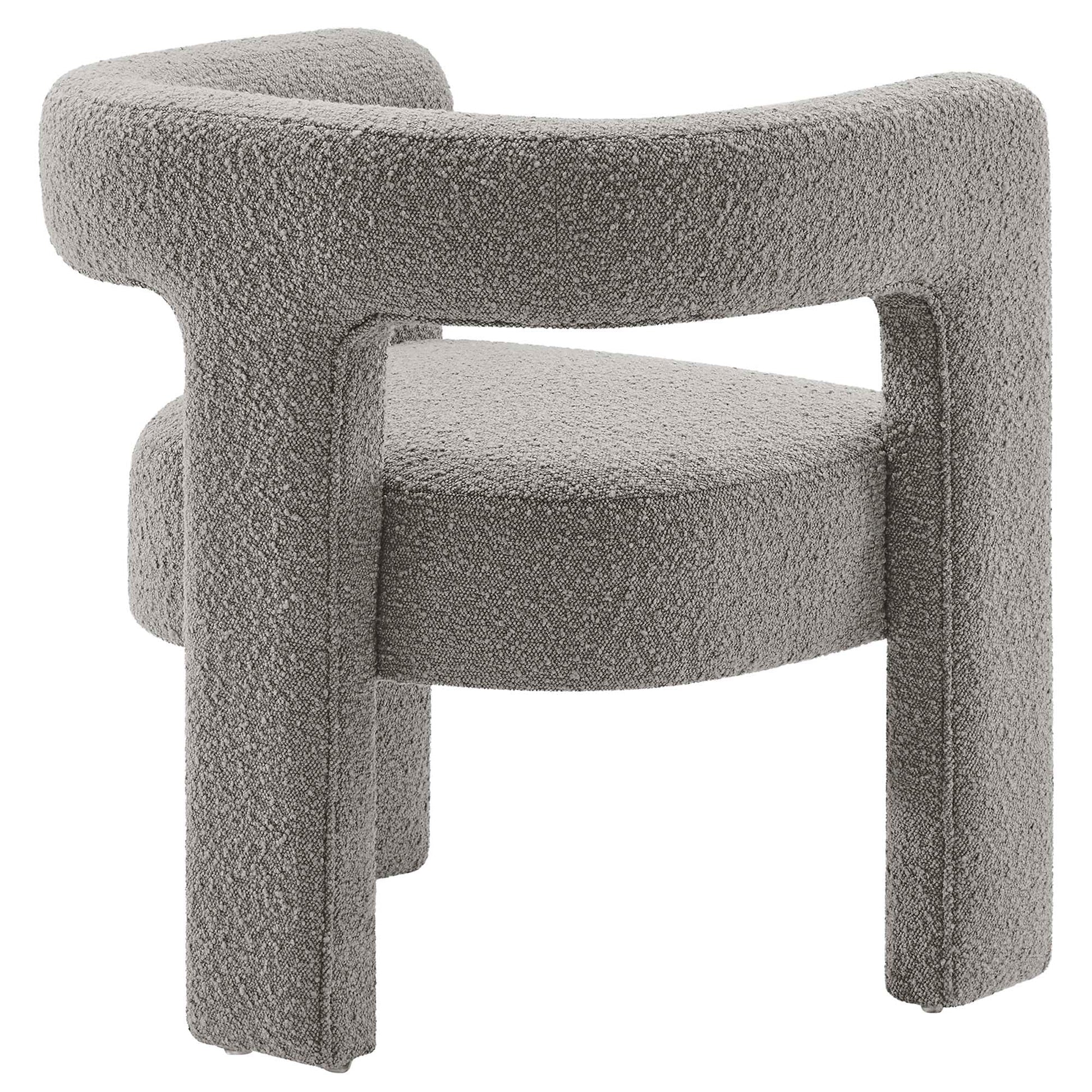 Kayla Boucle Upholstered Armchair by Modway gray boucle curved-arm accent chair on Tampa Home & Garden Store