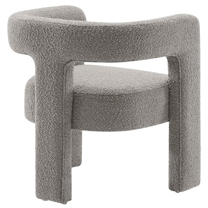 Kayla Boucle Upholstered Armchair by Modway gray boucle curved-arm accent chair on Tampa Home & Garden Store