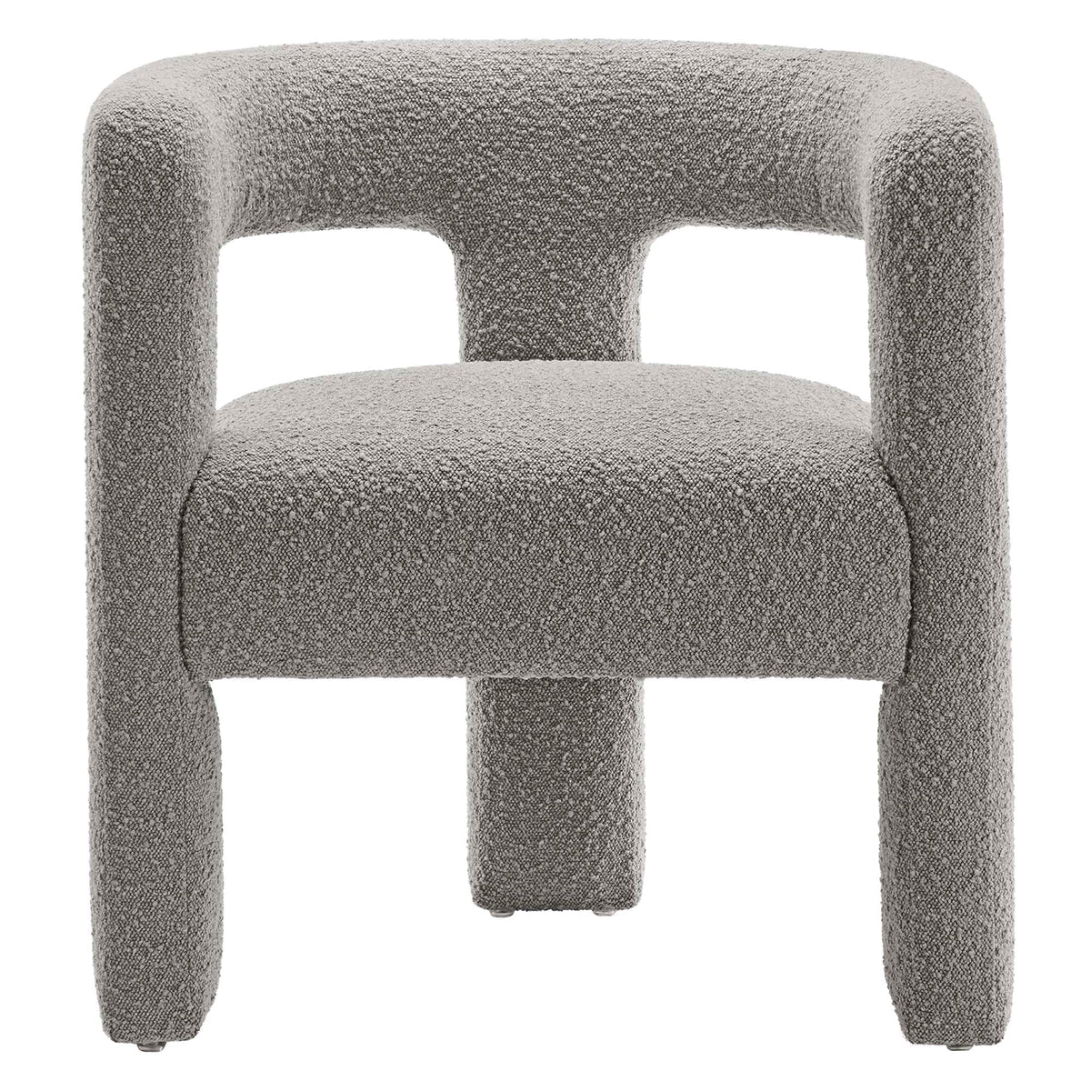 Kayla Boucle Upholstered Armchair by Modway, gray boucle with rounded arms and thick legs on Tampa Home & Garden Store