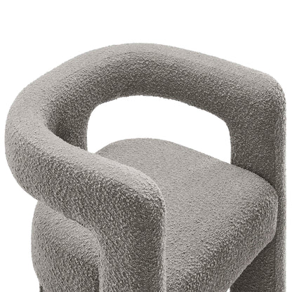 Kayla Boucle Upholstered Armchair gray boucle upholstery curved arms Modway on Tampa Home & Garden Store