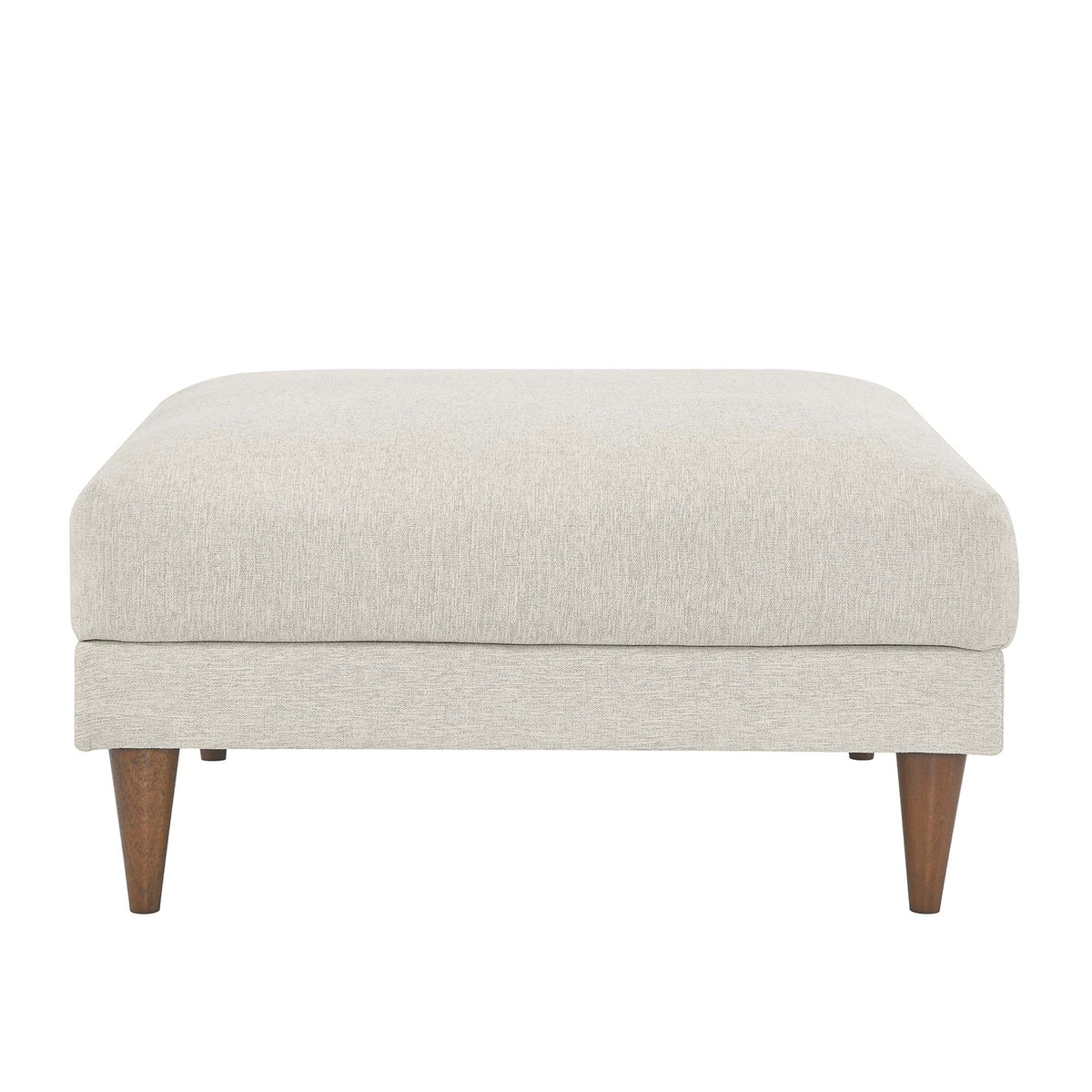 Zoya down-filled overstuffed ottoman by Modway in beige fabric with wooden legs on Tampa Home & Garden Store