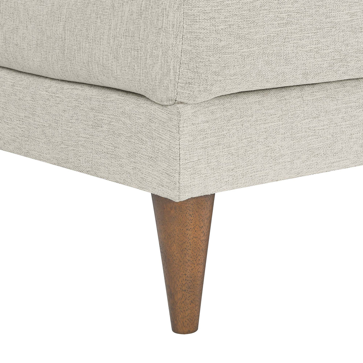 Zoya down-filled overstuffed ottoman in beige fabric with tapered wood leg by Modway on Tampa Home & Garden Store