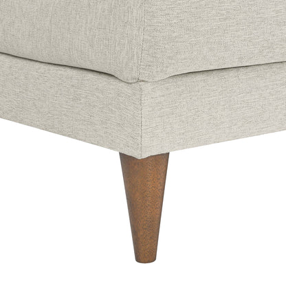 Zoya down-filled overstuffed ottoman in beige fabric with tapered wood leg by Modway on Tampa Home & Garden Store