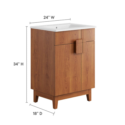 Miles 24" Bathroom Vanity by Modway, wood cabinet with white top, 24W x 34H x 18D, HouseOfZazla on Tampa Home & Garden Store