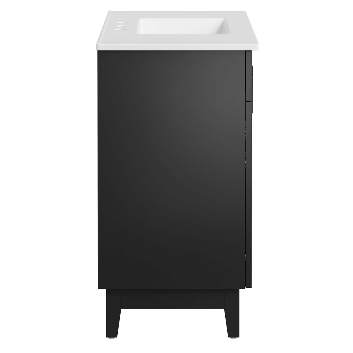 Miles 36-inch bathroom vanity with white sink top and dark charcoal cabinet base on Tampa Home & Garden Store