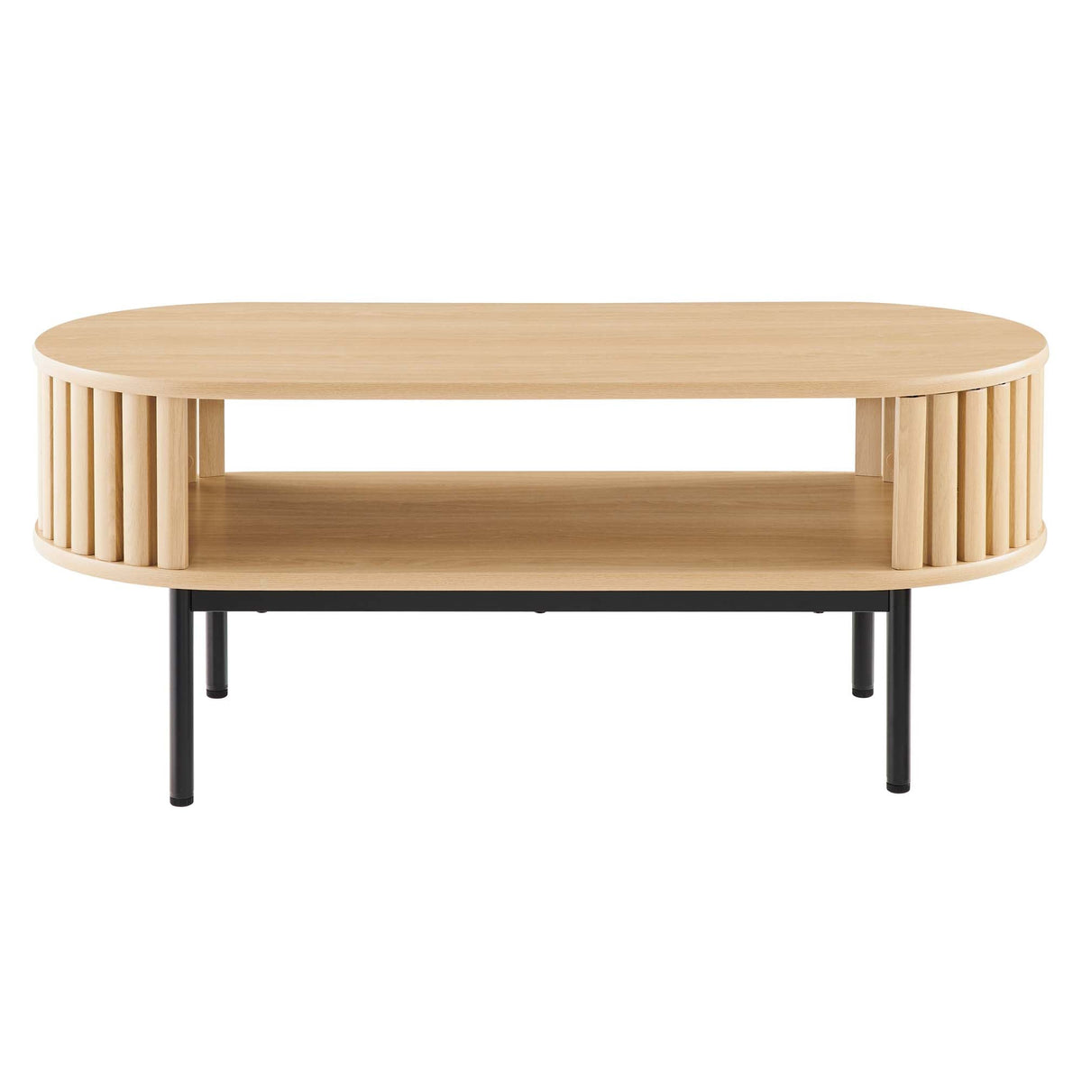 Fortitude Wood Coffee Table by Modway, natural wood top with slatted sides on Tampa Home & Garden Store