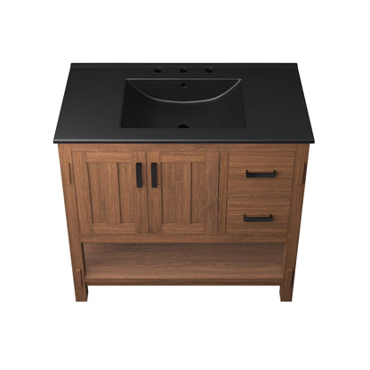 Ashlyn 36 Inch Modern Wood and Storage Vanity