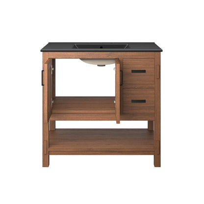 Ashlyn 36 Inch Modern Wood and Storage Vanity