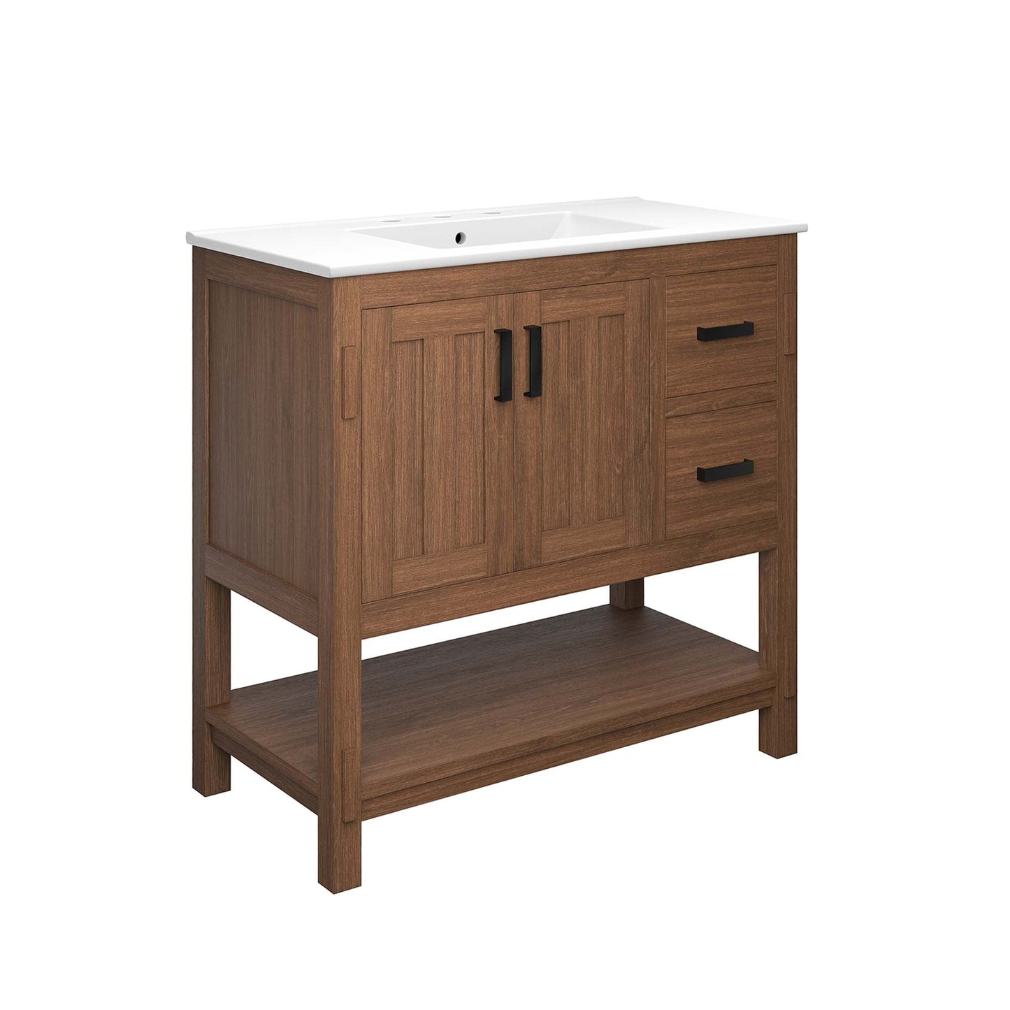 Ashlyn 36 Inch Modern Wood and Storage Vanity