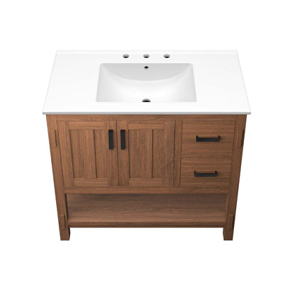 Ashlyn 36 Inch Modern Wood and Storage Vanity
