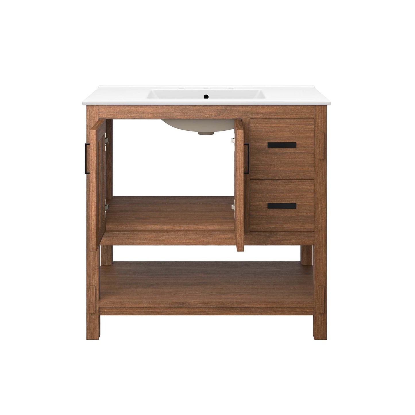 Ashlyn 36 Inch Modern Wood and Storage Vanity
