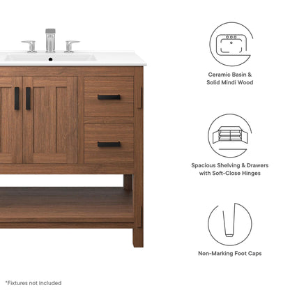 Ashlyn 36 Inch Modern Wood and Storage Vanity