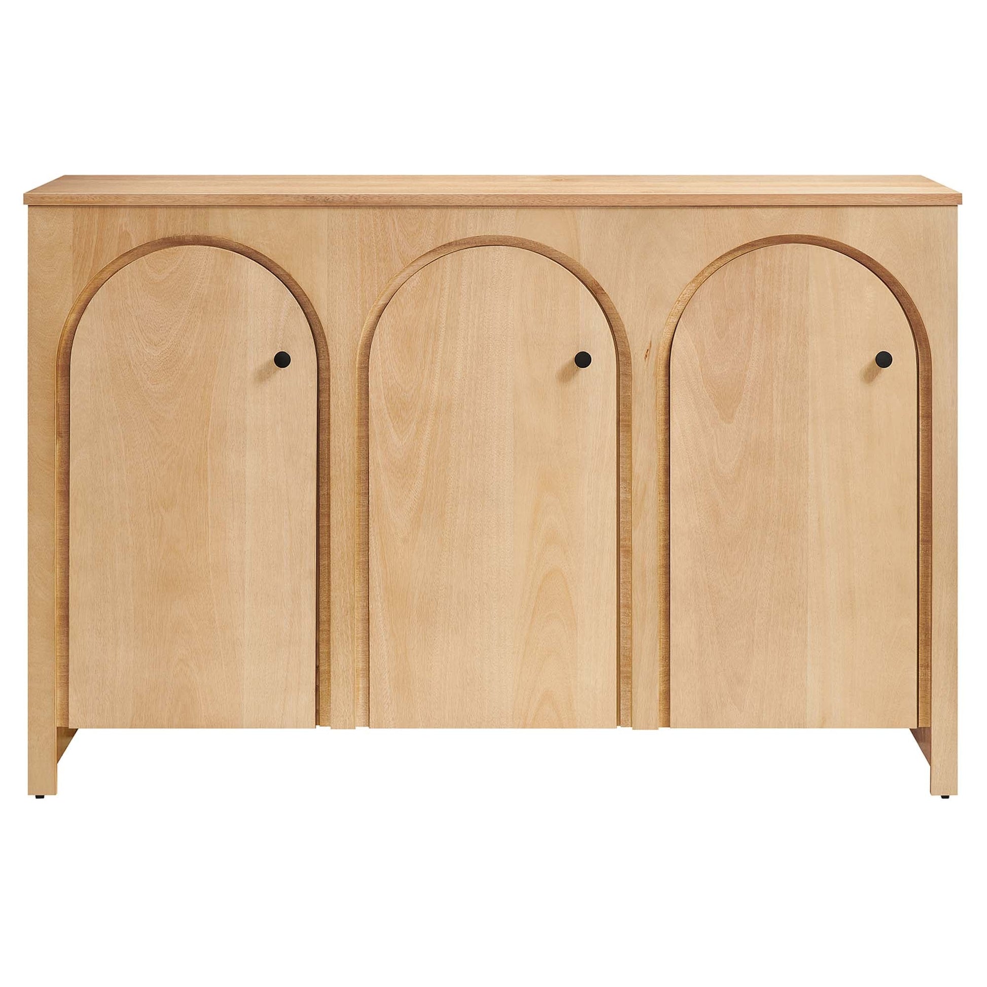 Appia 3-Door Arched Sideboard in natural wood with black knobs by HouseOfZazla on Tampa Home & Garden Store