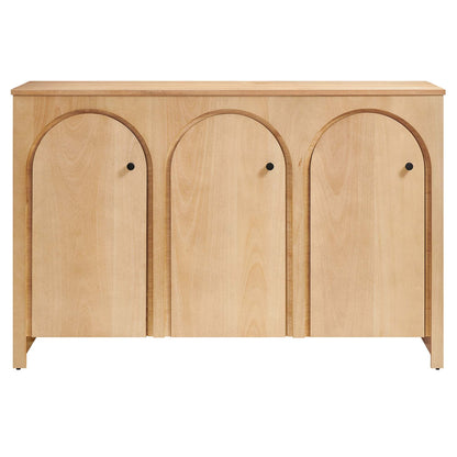 Appia 3-Door Arched Sideboard in natural wood with black knobs by HouseOfZazla on Tampa Home & Garden Store