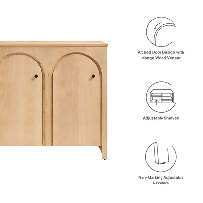 Appia 3-Door Arched Door Sideboard by Modway, mango wood veneer, natural finish, buffets on Tampa Home & Garden Store