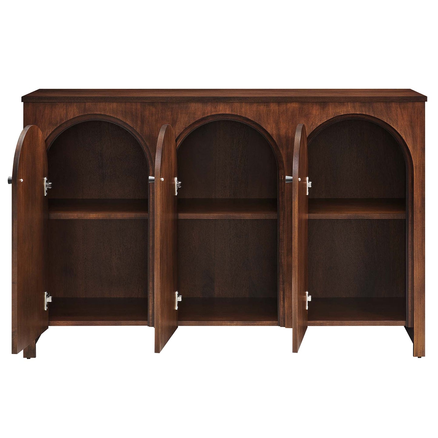 Appia 3-Door Arched Sideboard storage cabinet in dark wood with three arched door openings on Tampa Home & Garden Store