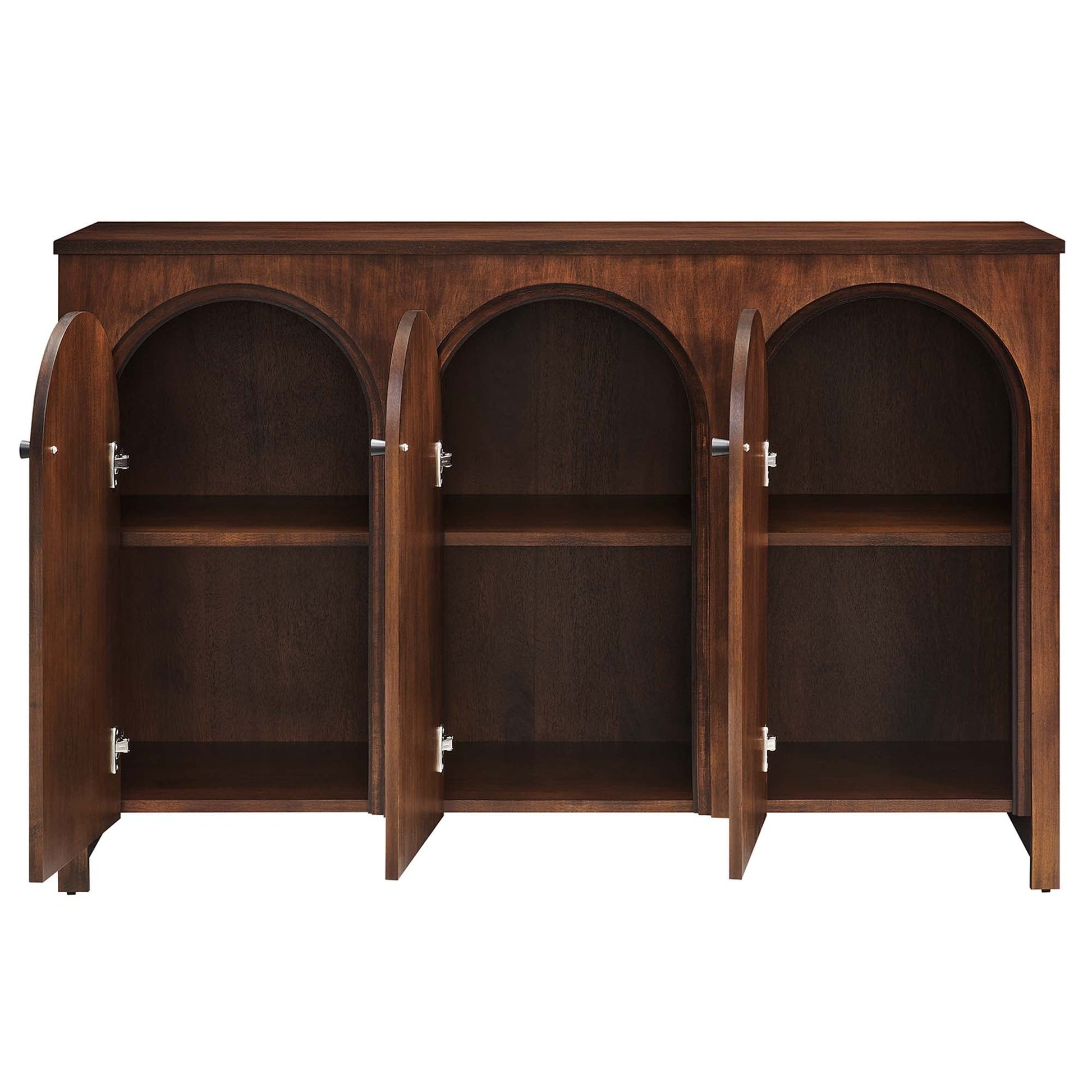 Appia 3-Door Arched Sideboard storage cabinet in dark wood with three arched door openings on Tampa Home & Garden Store