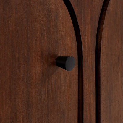 Appia 3-Door Arched Sideboard cabinet walnut with black metal arches on Tampa Home & Garden Store