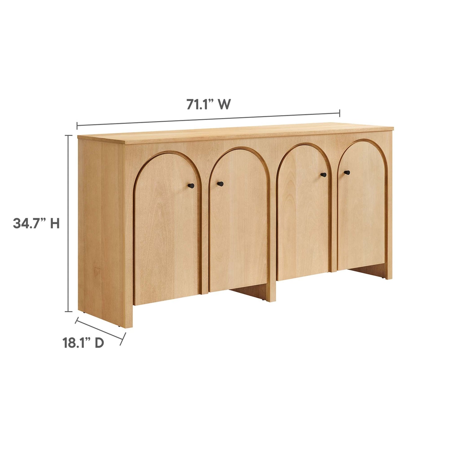 Appia Mid Century Modern Sideboard and Cabinet