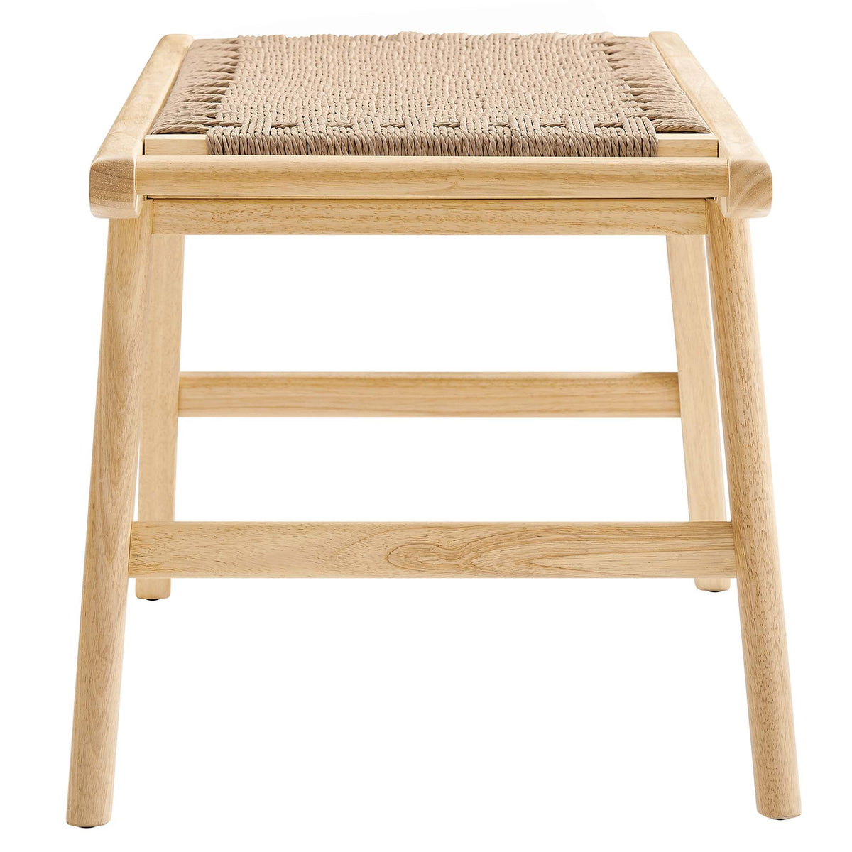 Saoirse 47in Wove Rope Wood Bench natural wood frame woven rope seat Modway on Tampa Home & Garden Store