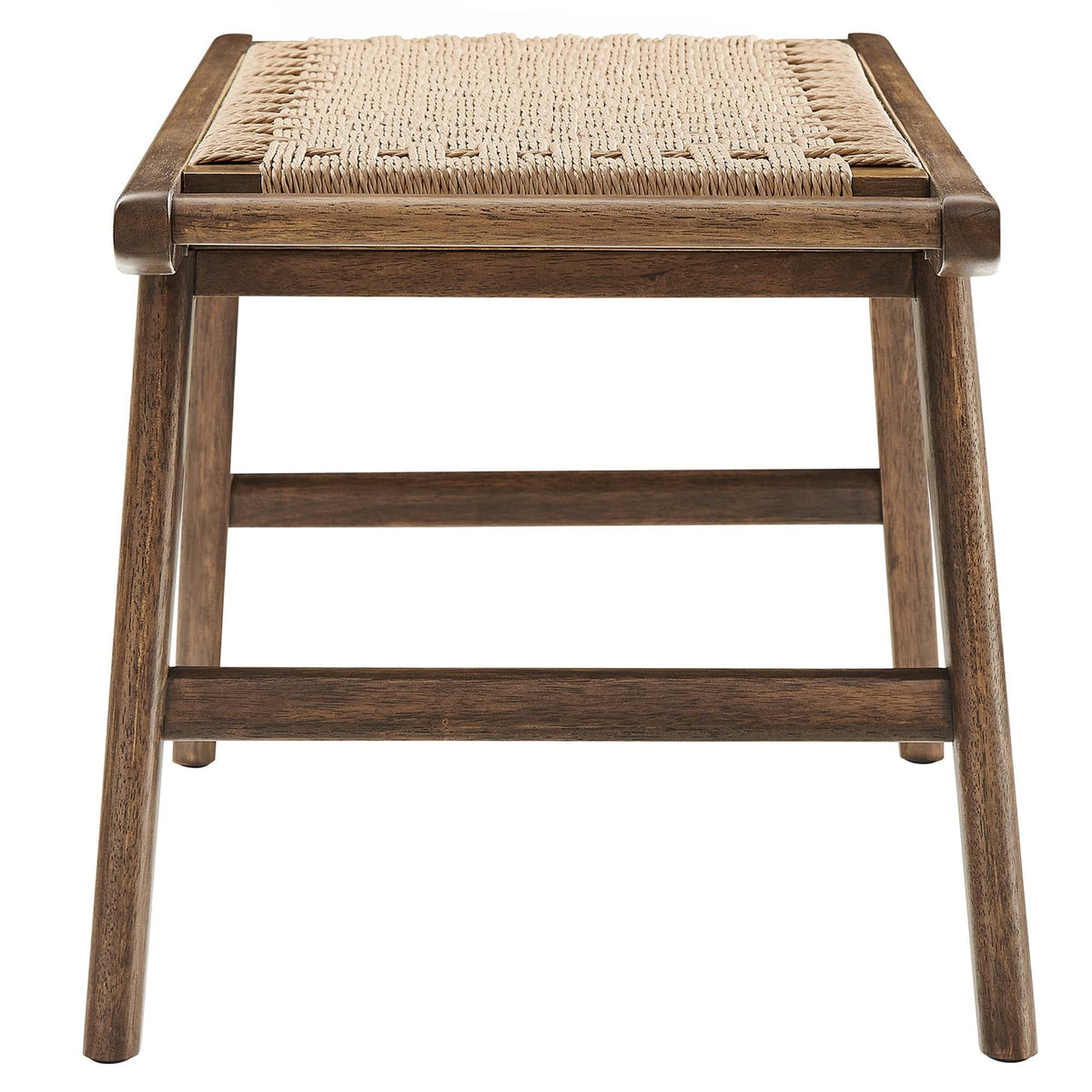 Saoirse 47in Wove Rope Wood Bench with dark wood frame and natural rope seating on Tampa Home & Garden Store
