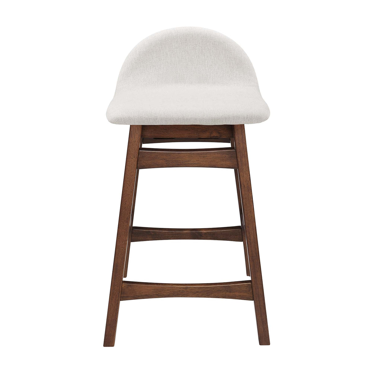 Juno wood counter stool ivory fabric seat with dark legs on Tampa Home & Garden Store