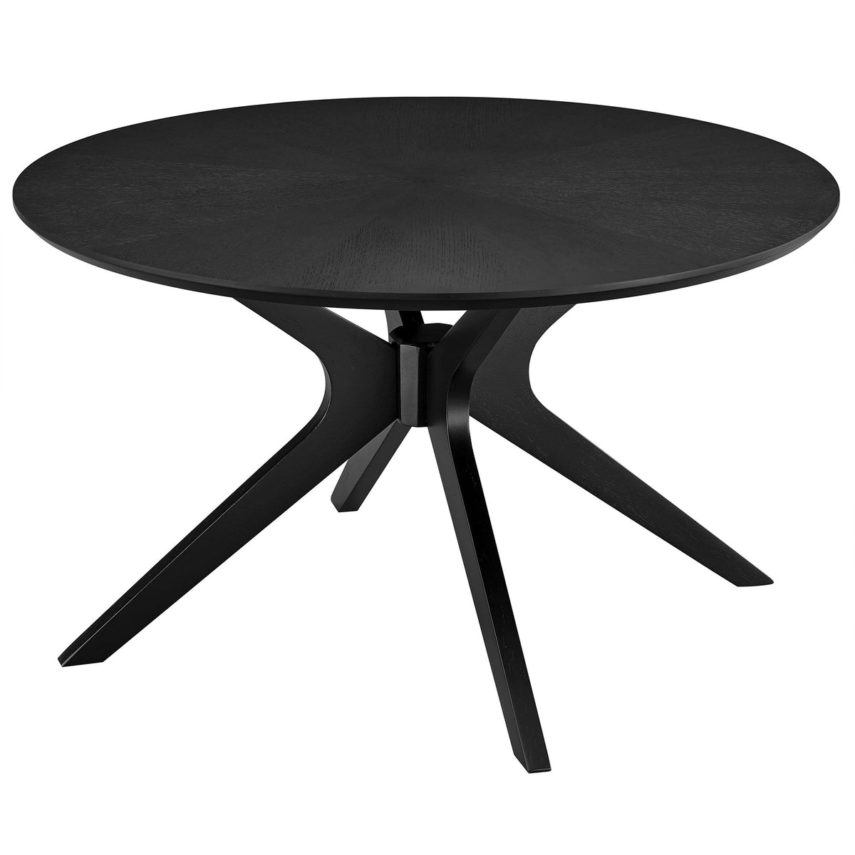 Crossroads Round Wood Coffee Table in black with X-base legs by HouseOfZazla on Tampa Home & Garden Store