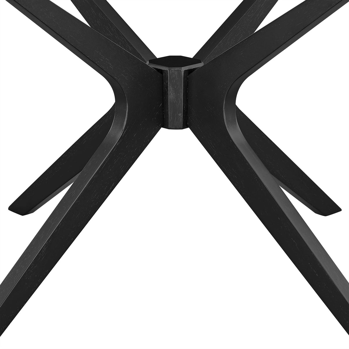 Crossroads Round Wood Coffee Table by Modway, black wood with X-shaped legs and hub on Tampa Home & Garden Store