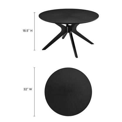 Crossroads Round Wood Coffee Table with black round top and crisscross pedestal base Modway on Tampa Home & Garden Store