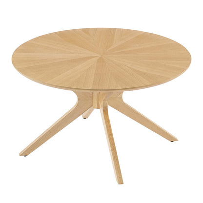 Crossroads Round Wood Coffee Table Modway HouseOfZazla natural oak cross-legged base on Tampa Home & Garden Store