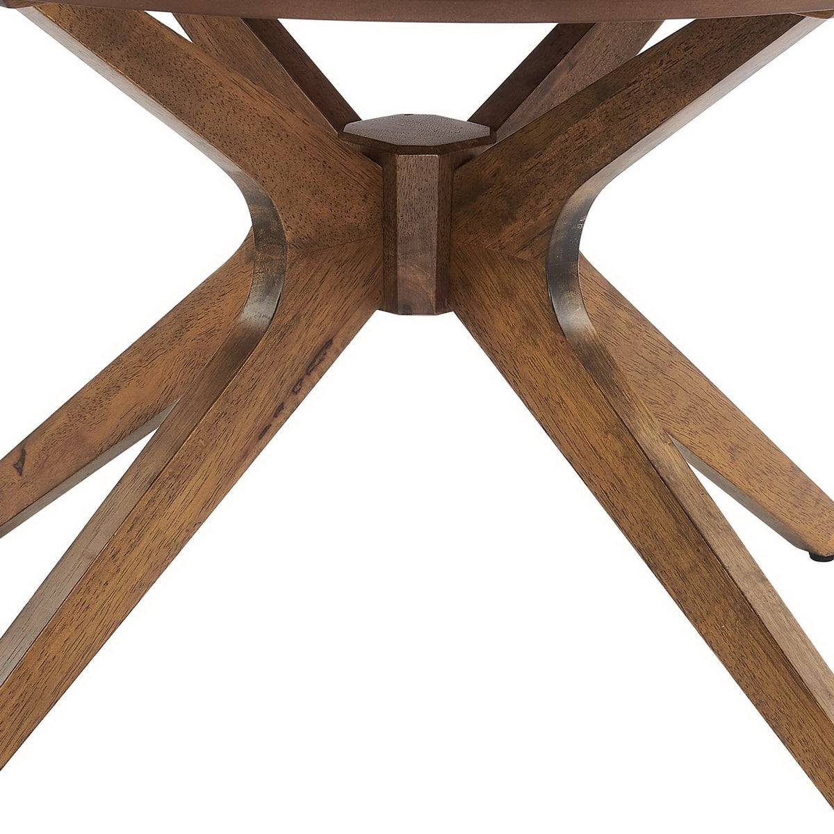 Crossroads Round Wood Coffee Table base with crossed brown legs and central pedestal by Modway on Tampa Home & Garden Store