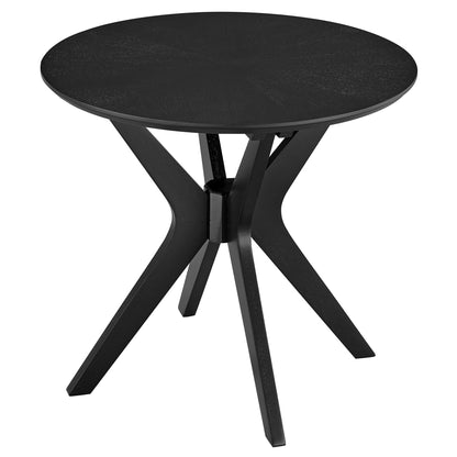 Crossroads 24-inch Round Wood Side Table black finish with crisscross legs HouseOfZazla on Tampa Home & Garden Store
