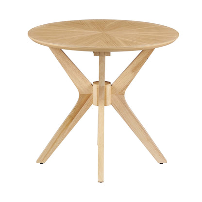 Crossroads 24 inch round wood side table by Modway, light oak veneer with crisscross legs on Tampa Home & Garden Store