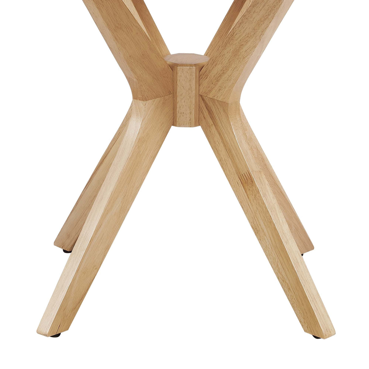 Crossroads 24in round wood side table base with crossed legs in natural wood on Tampa Home & Garden Store