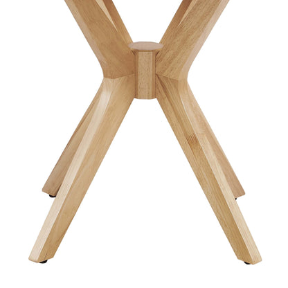 Crossroads 24in round wood side table base with crossed legs in natural wood on Tampa Home & Garden Store