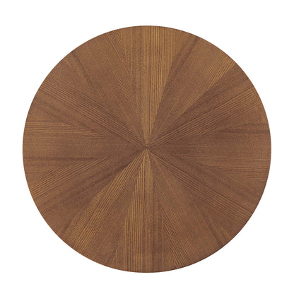 Crossroads 24in Round Wood Side Table by Modway, warm brown wood with radial veneer pattern on Tampa Home & Garden Store