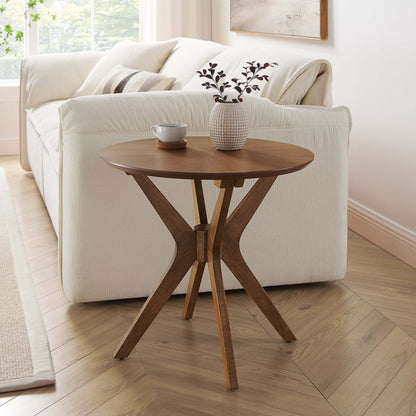 Crossroads 24-inch Round Wood Side Table with crisscross X-leg base HouseOfZazla on Tampa Home & Garden Store