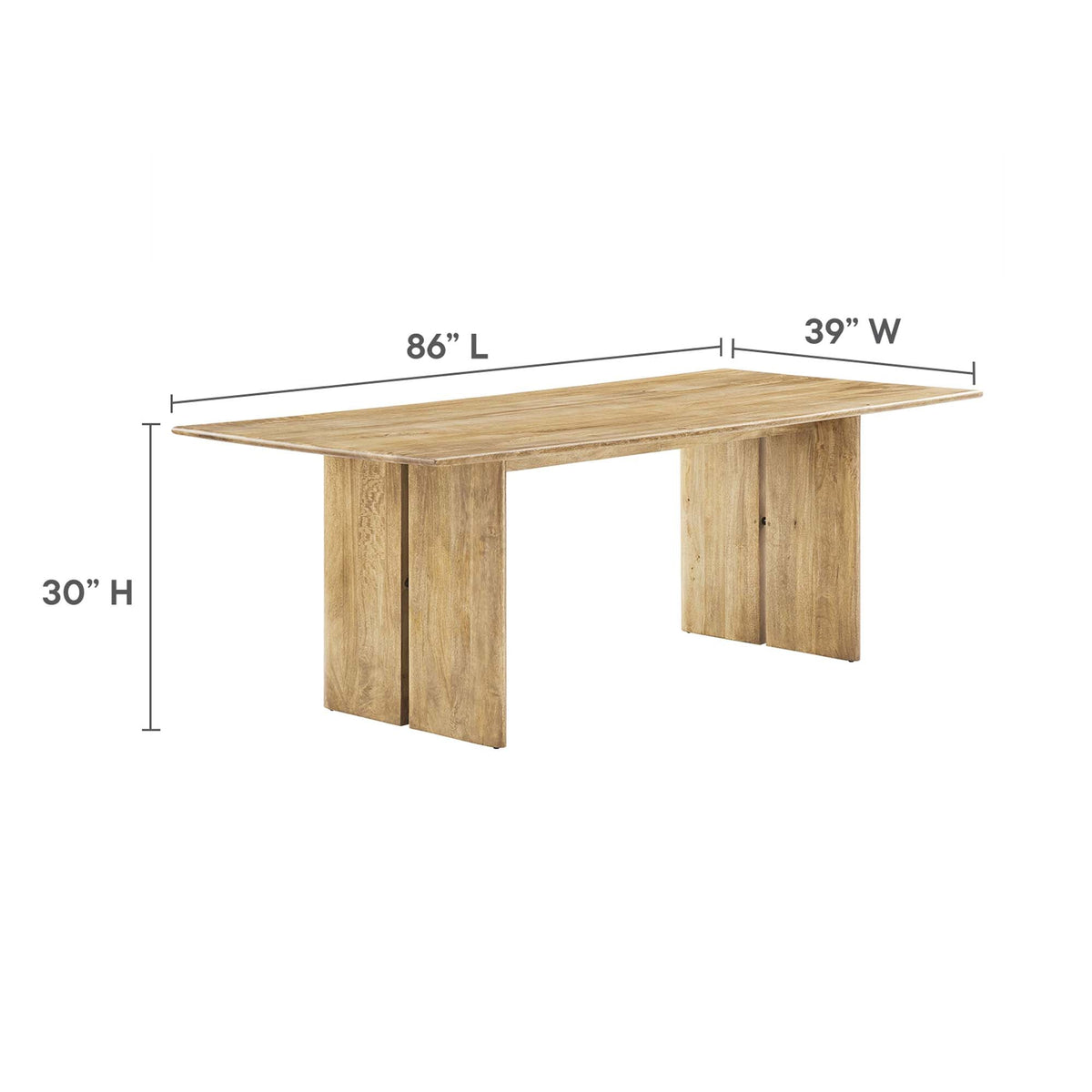 Amistad wood dining table and bench set in natural oak finish by Modway on Tampa Home & Garden Store