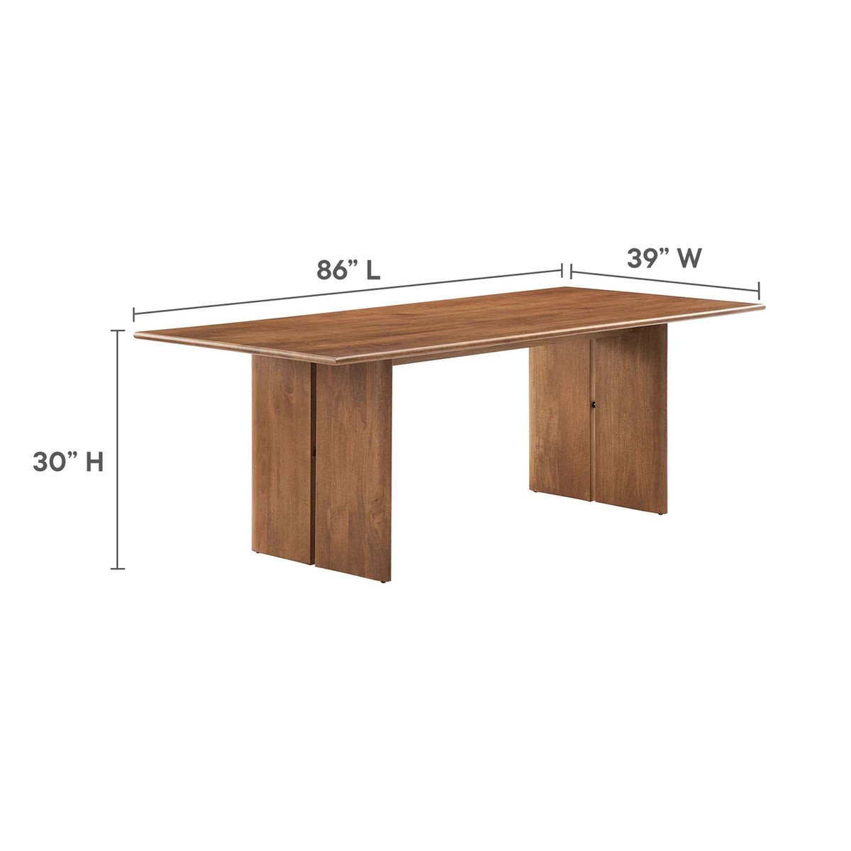 Amistad Wood Dining Table and Bench Set by Modway in warm brown wood with rectangular legs on Tampa Home & Garden Store