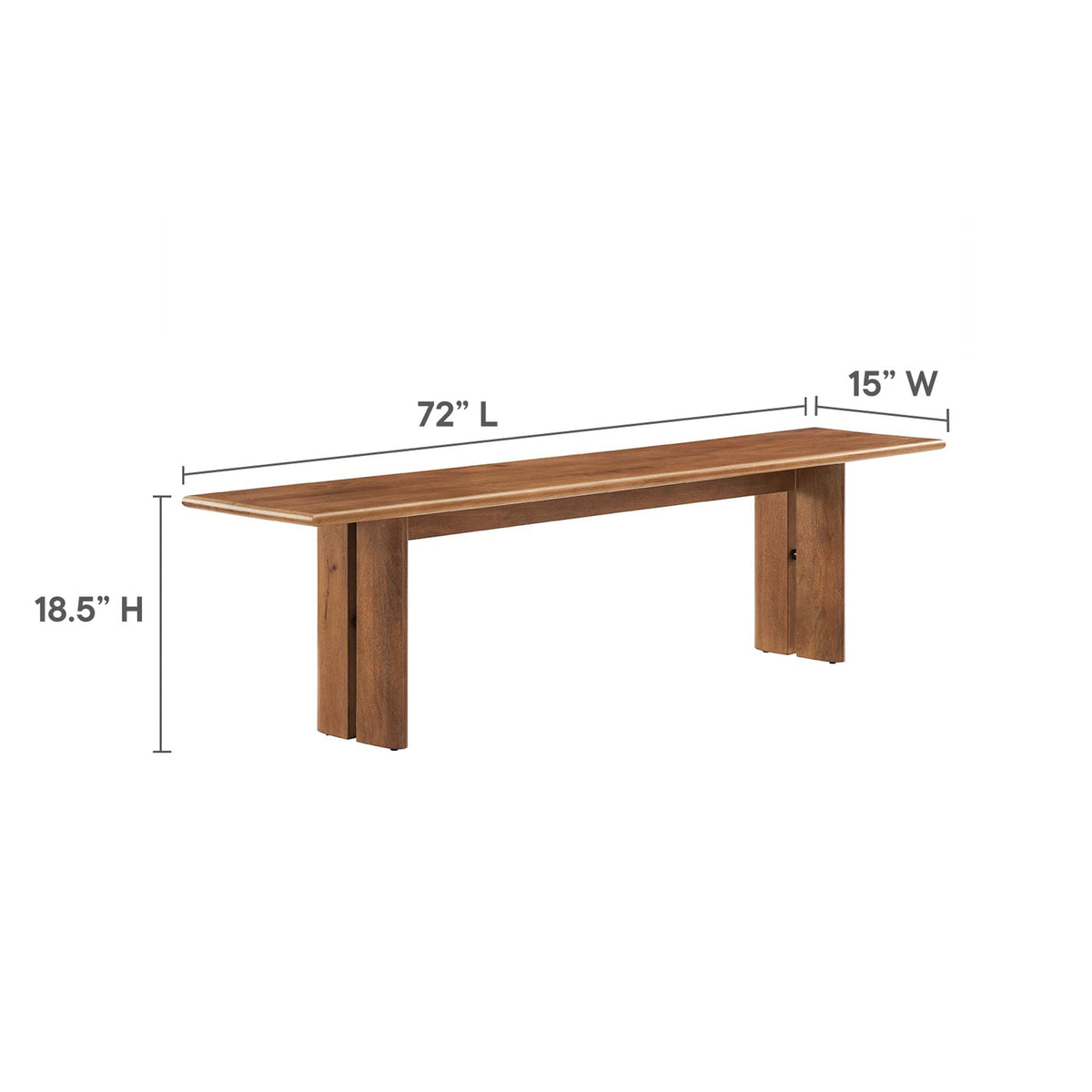 Amistad wood dining table and bench set in brown, 72in L on Tampa Home & Garden Store