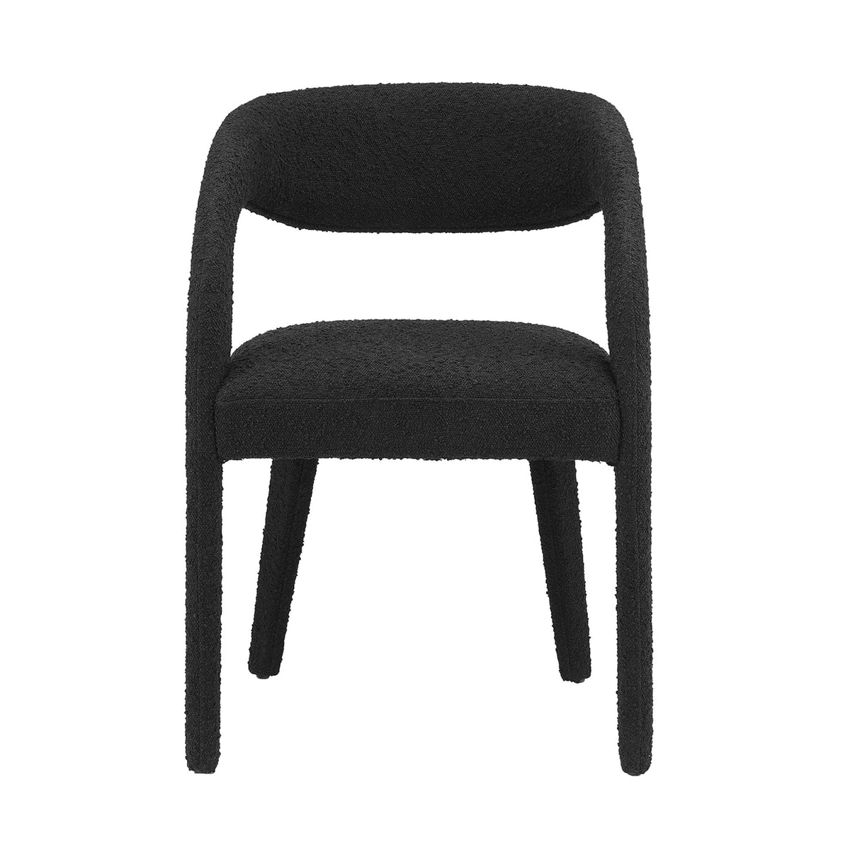 Pinnacle Boucle Upholstered Dining Chair Set of 2 in black boucle fabric on Tampa Home & Garden Store