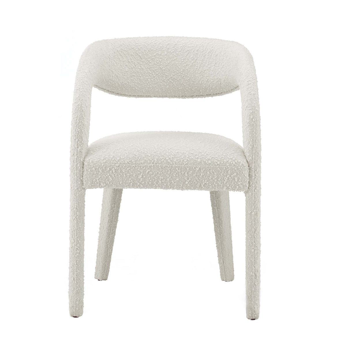 Pinnacle Boucle Upholstered Dining Chair Set of 2 in cream boucle fabric by HouseOfZazla on Tampa Home & Garden Store