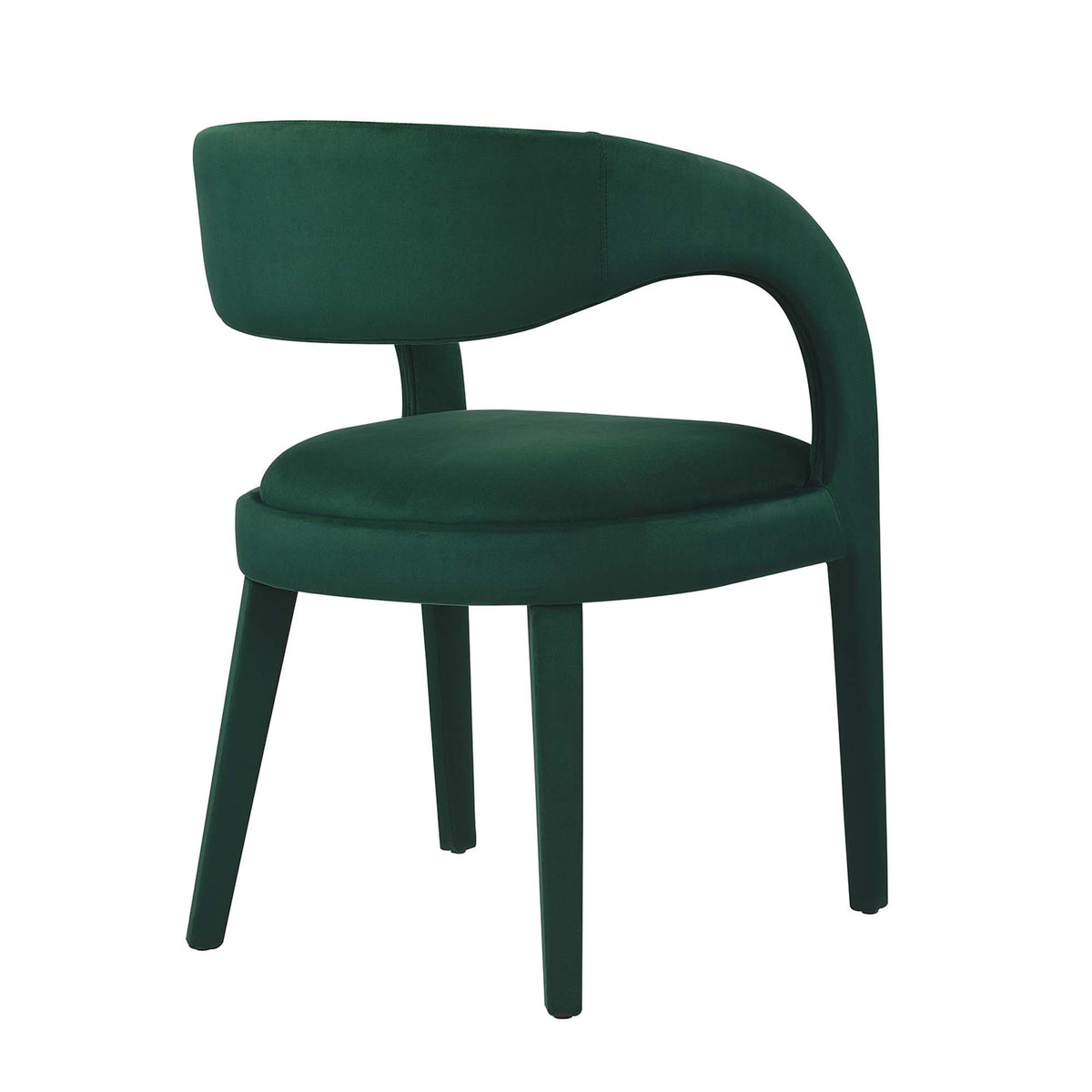 Pinnacle Performance Velvet Dining Chair Set of Two by Modway, green velvet with curved back on Tampa Home & Garden Store