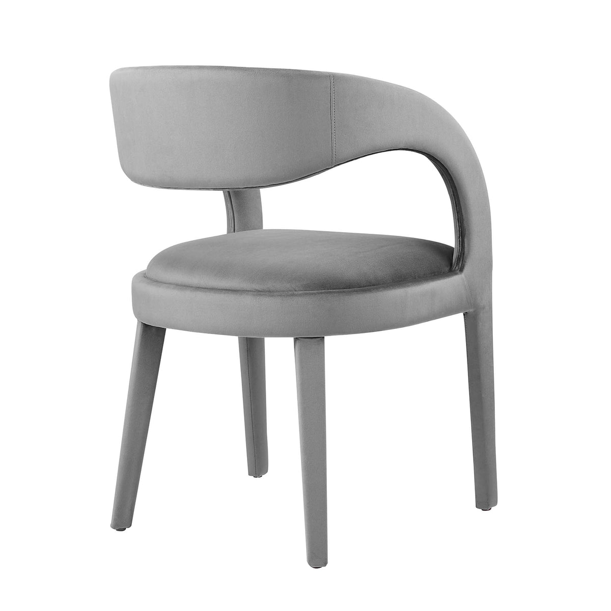 Pinnacle Performance Velvet Dining Chair set of two, gray velvet, curved back by Modway on Tampa Home & Garden Store