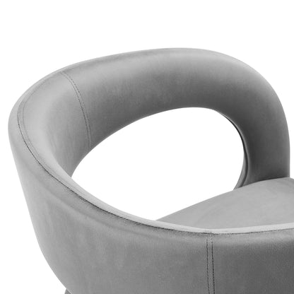 Dining chairs Pinnacle Performance Velvet set of two in grey velvet with curved back by Modway on Tampa Home & Garden Store